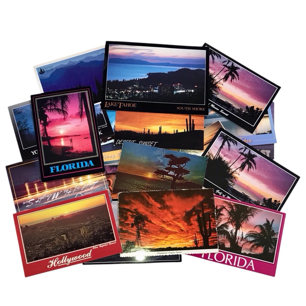 Lots of Vintage Sunset and Sunrise Postcards
